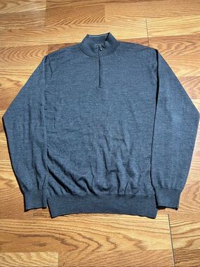 Peter Millar Men's Autumn Crest Wool Quarter-Zip Pullover Medium